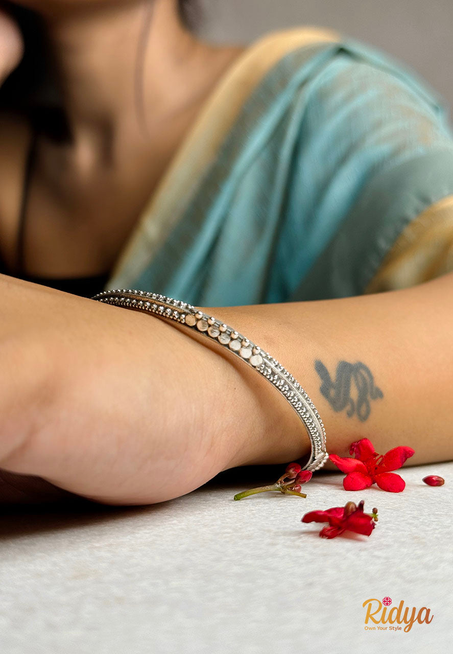 Pure Silver Bangles- Daana Details Intricate Bangles (1) Ridya Fashions