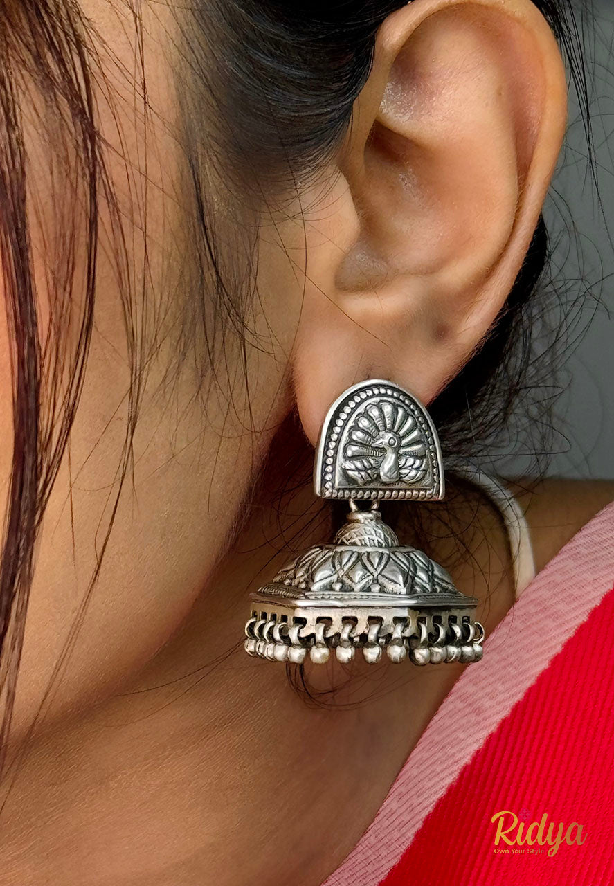 Detailed Peacock Vintage Inspired Jhumka