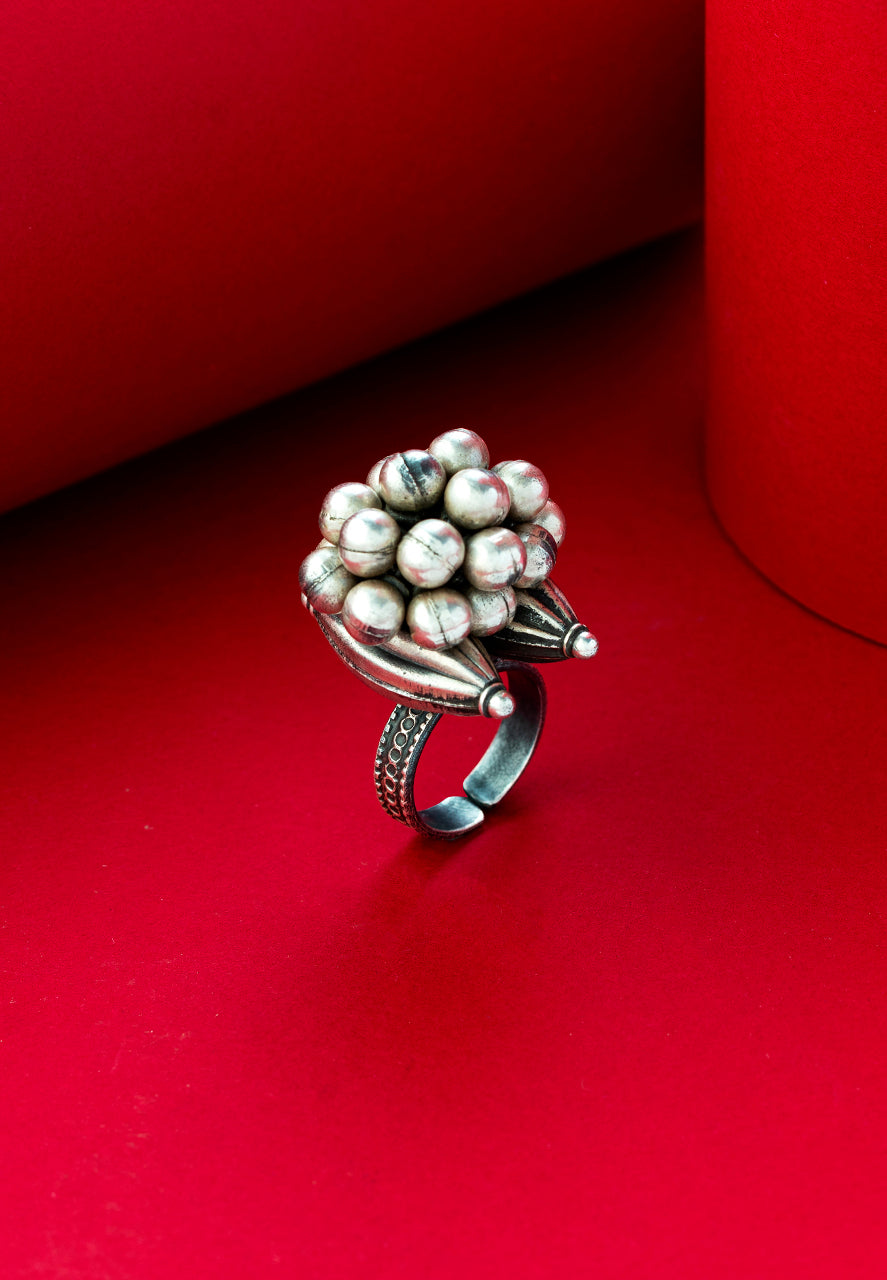 925 Silver Rings-A Bunch of Ghungru Tribal Inspired Ring (4) Ridya Fashions