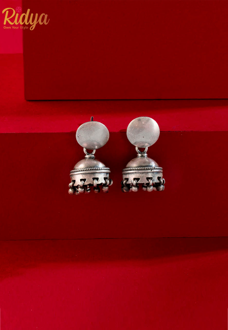 925 Pure Silver Earrings-Solid Mini Versatile Jhumka Earrings (4) Ridya Fashions