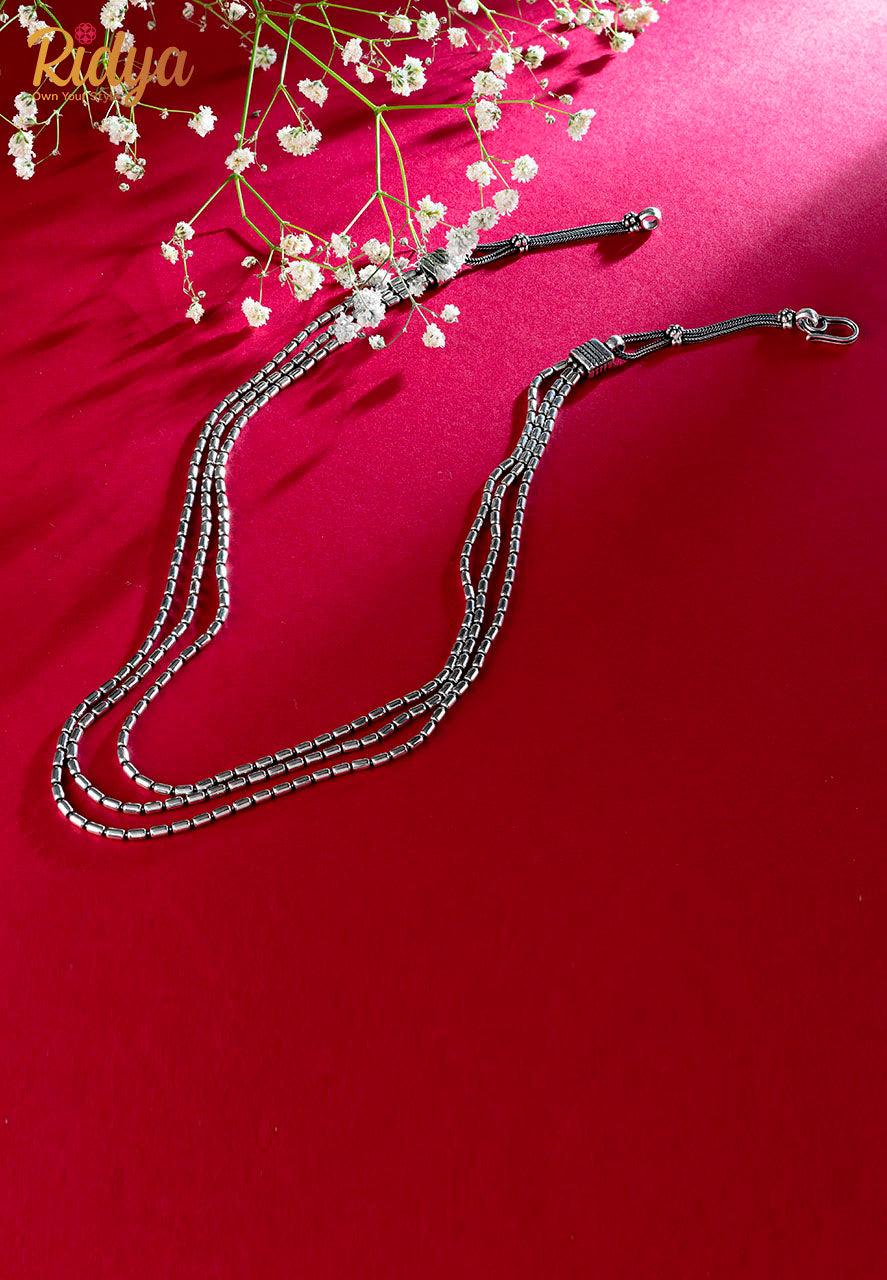 Shop 925 Silver Necklace-Three Layered Elegant Chain Necklace (1) Ridya Fashions