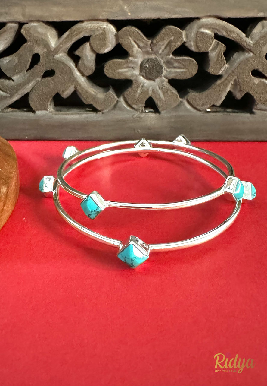 Turquoise Square Everyday Wear Bangles