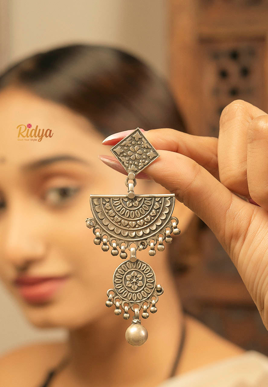 Jewelry Earring - Half Moon Gold Leaf earring – Panache-The Desi Creations