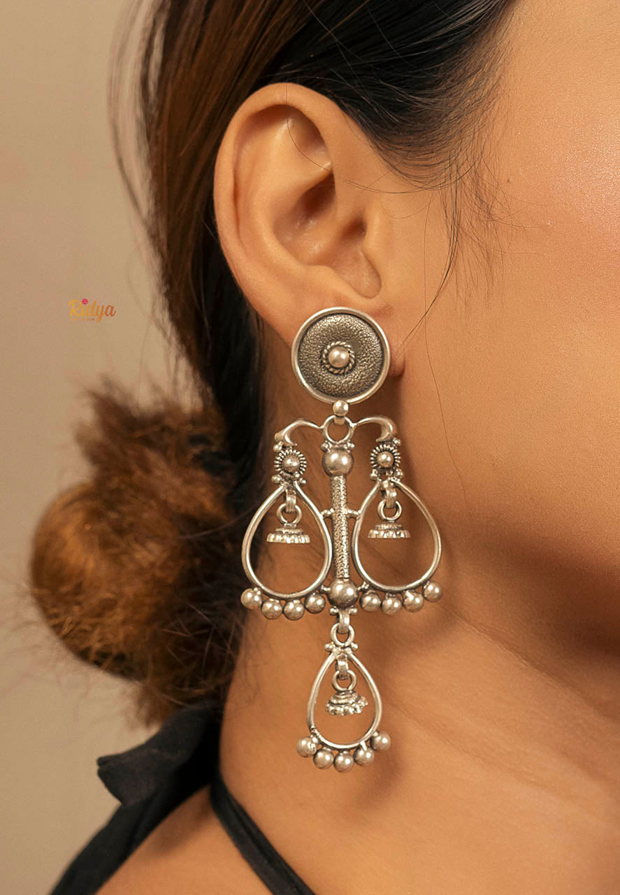 925 Silver Earrings-Mini Jhumki Drops Dangler Earrings (2) Ridya Fashions