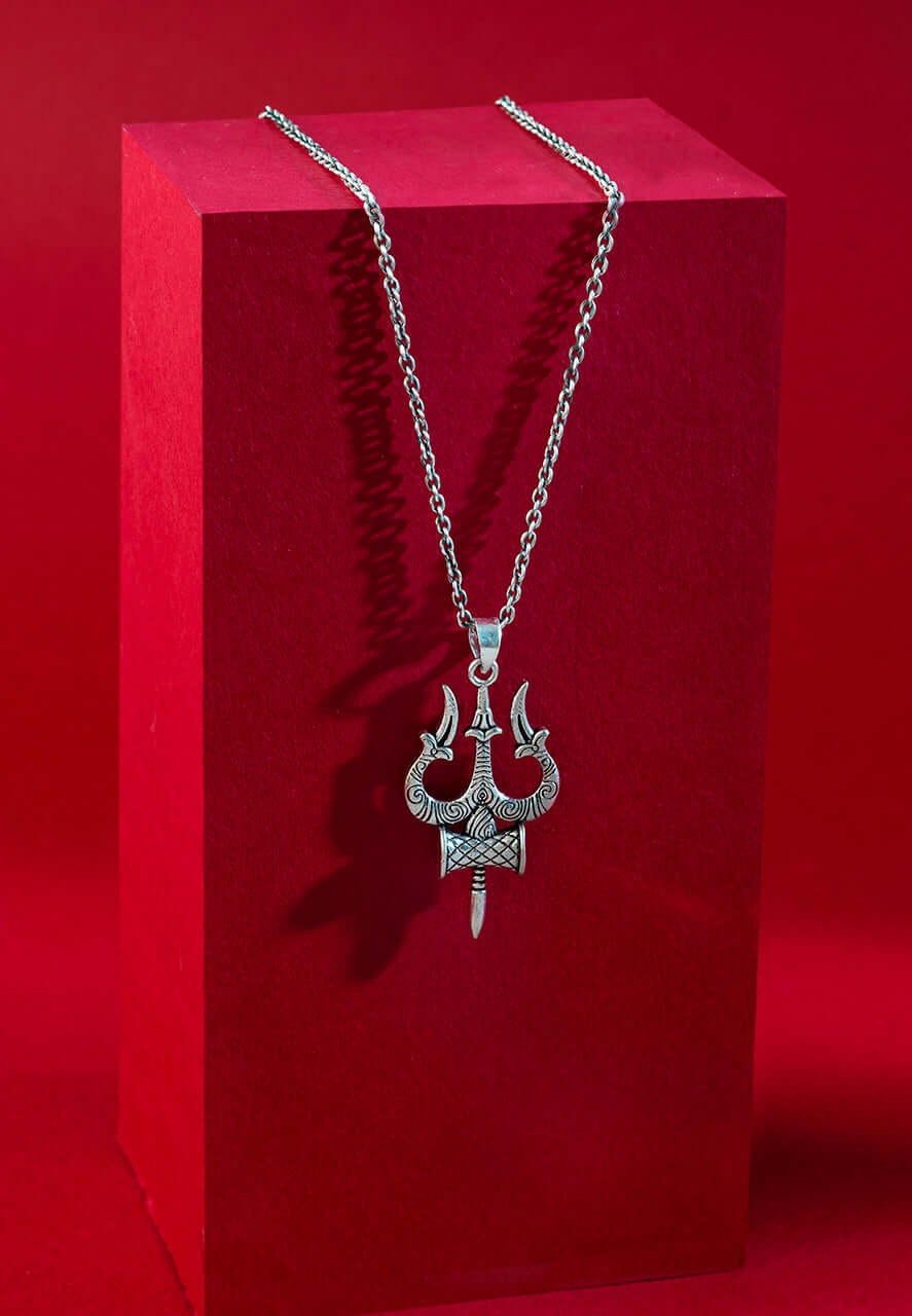 925 Silver Pendant-Shiva Trishul Classic Pendant (3) Ridya Fashions