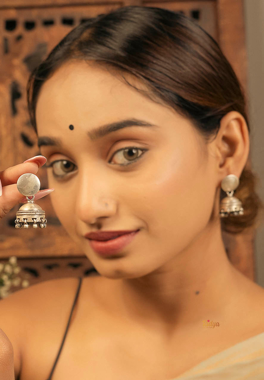 925 Pure Silver Earrings-Solid Mini Versatile Jhumka Earrings (3) Ridya Fashions