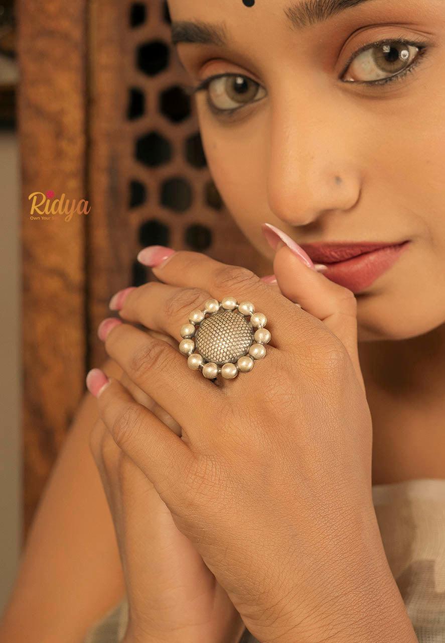 925 Silver Ring-String of Balls Intricate Casual Ring (2) Ridya Fashions