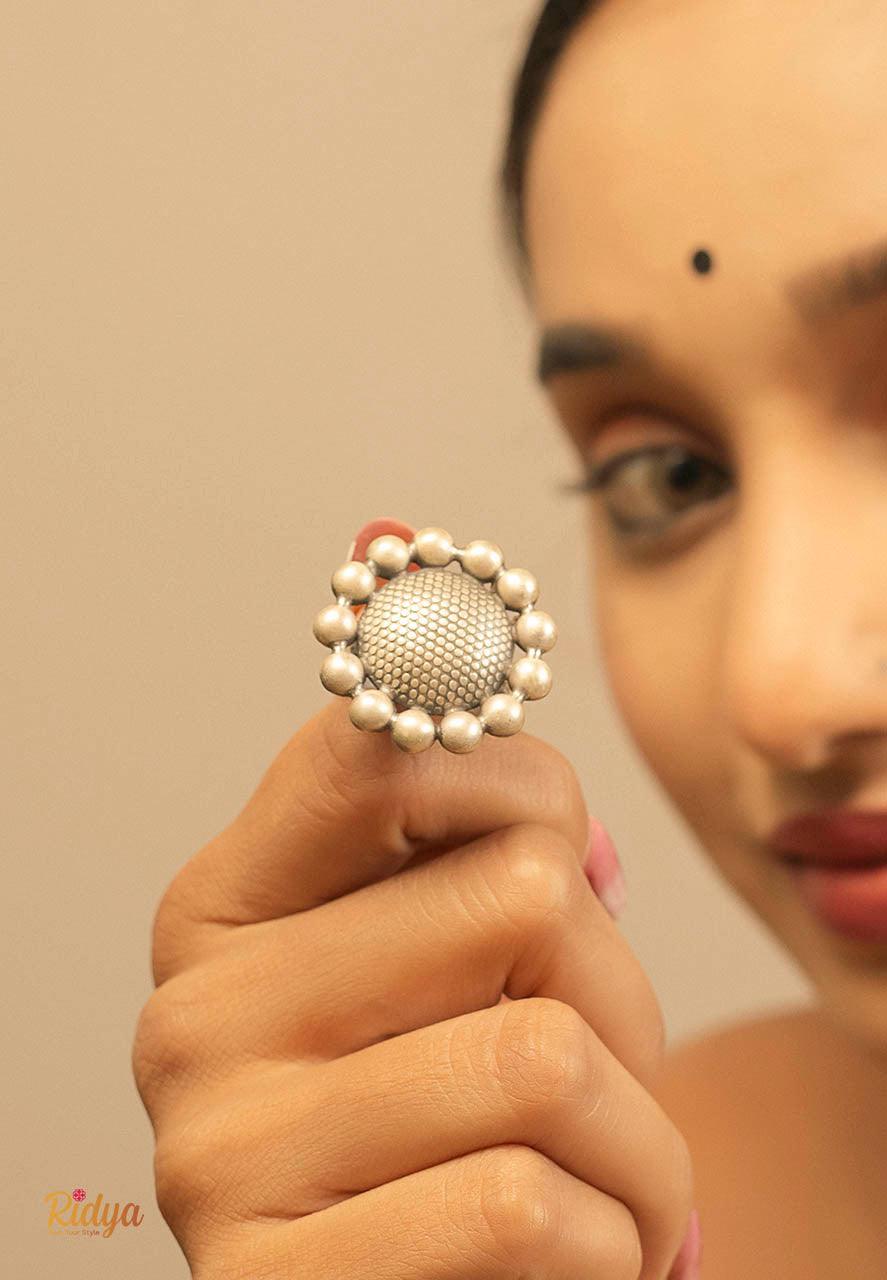 925 Silver Ring-String of Balls Intricate Casual Ring (1) Ridya Fashions