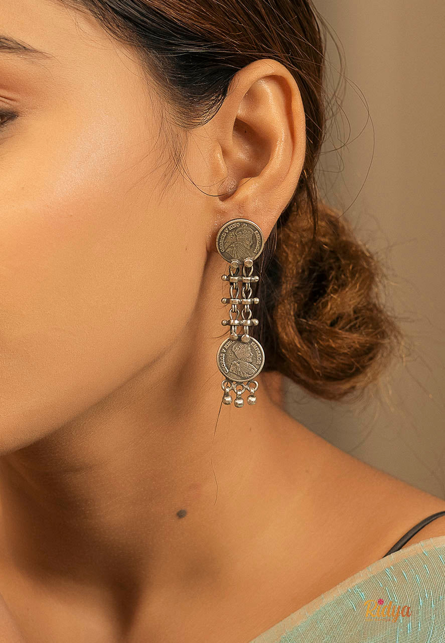 Victorian Coin Classic Drop Earrings - Ridya Fashions