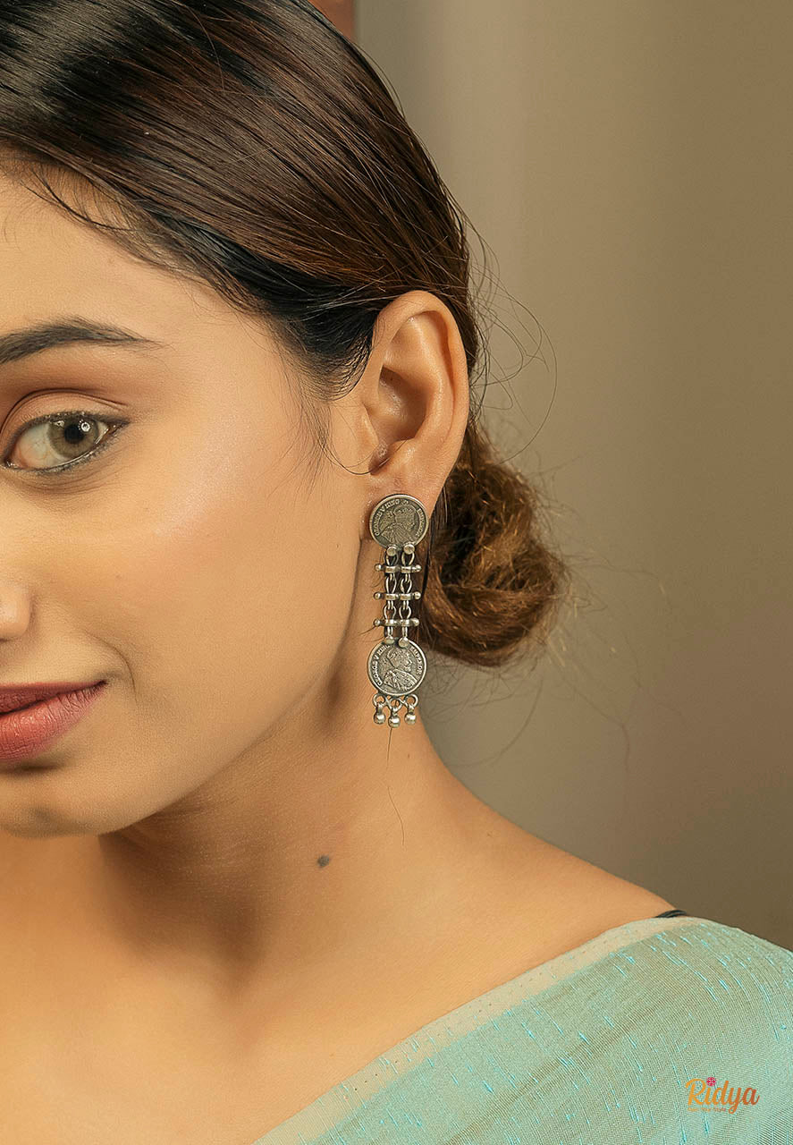 Victorian Coin Classic Drop Earrings - Ridya Fashions