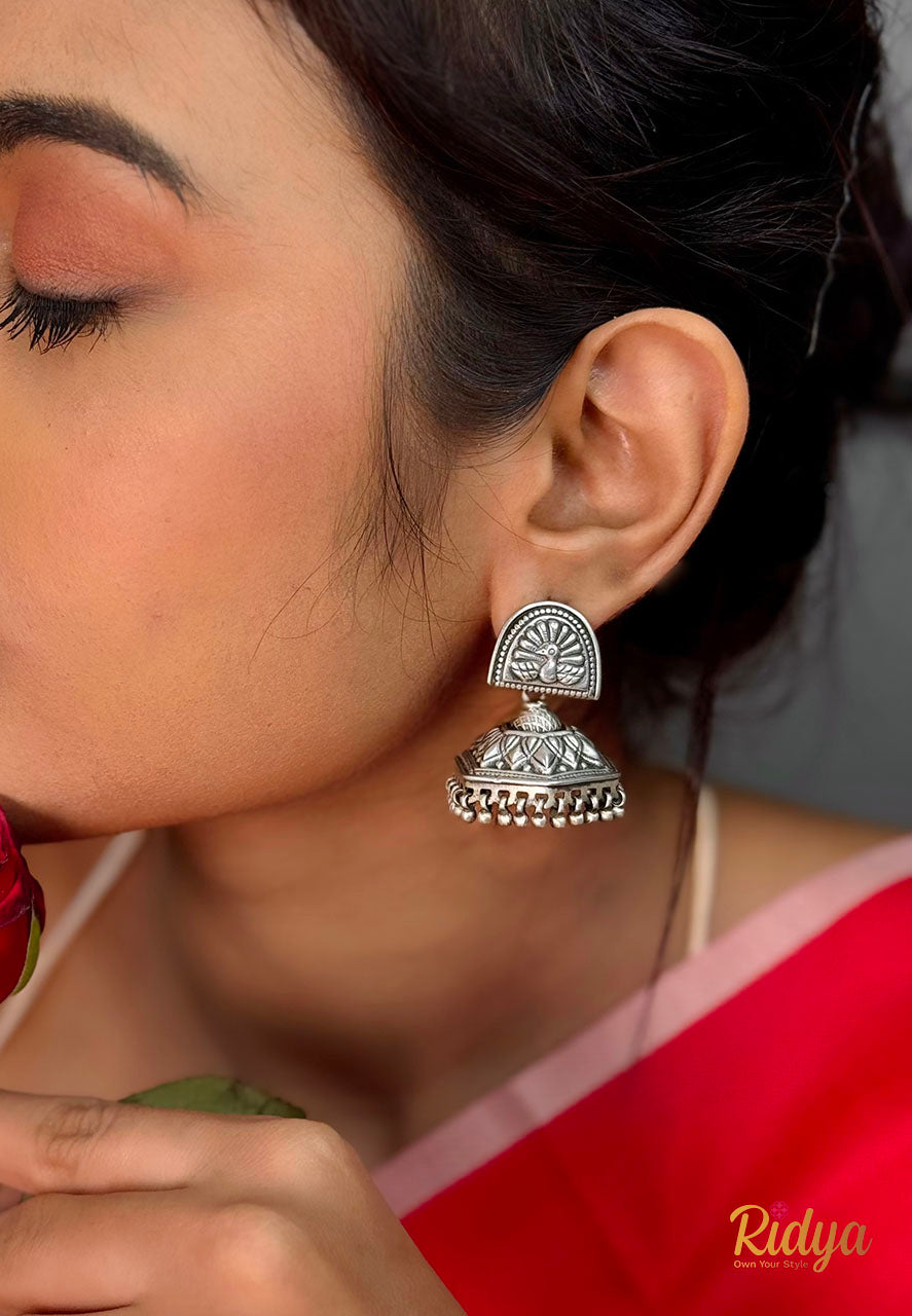 Detailed Peacock Vintage Inspired Jhumka